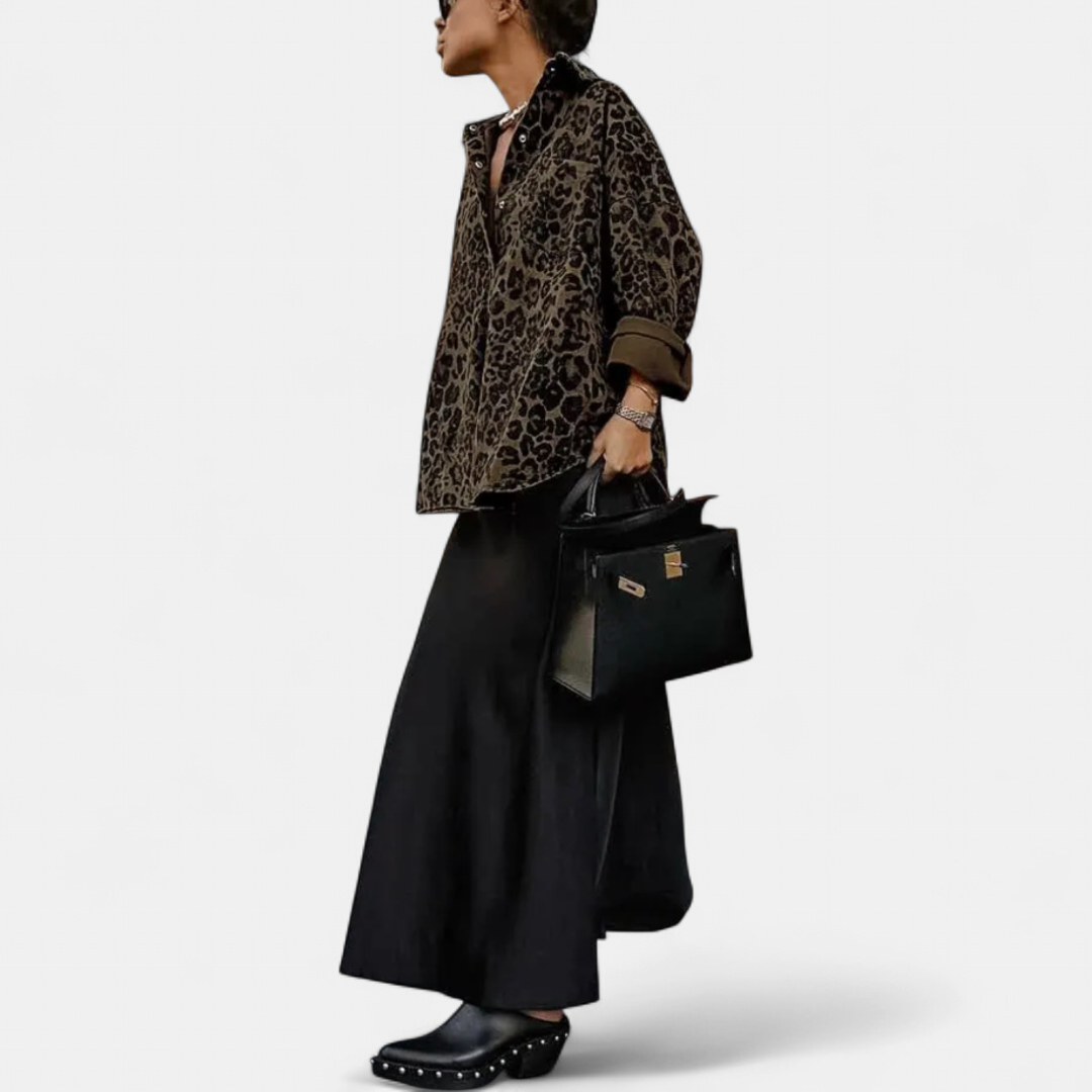 Nora | Vintage Leopard Print Blouse