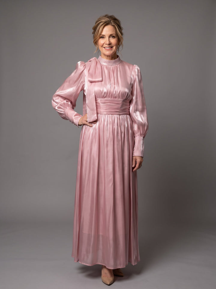Adelaide | Pleated Belted Maxi Dress
