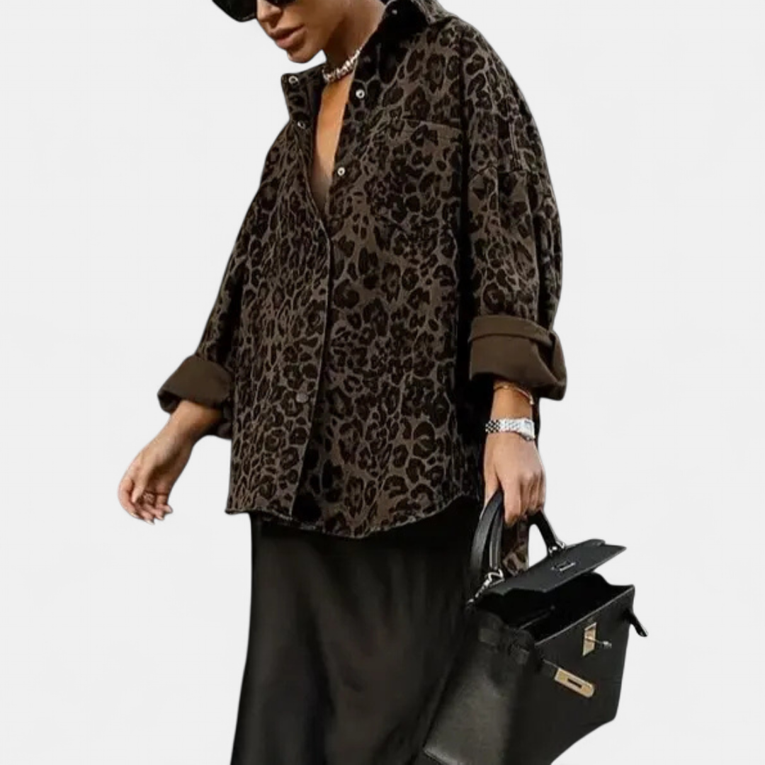 Nora | Vintage Leopard Print Blouse