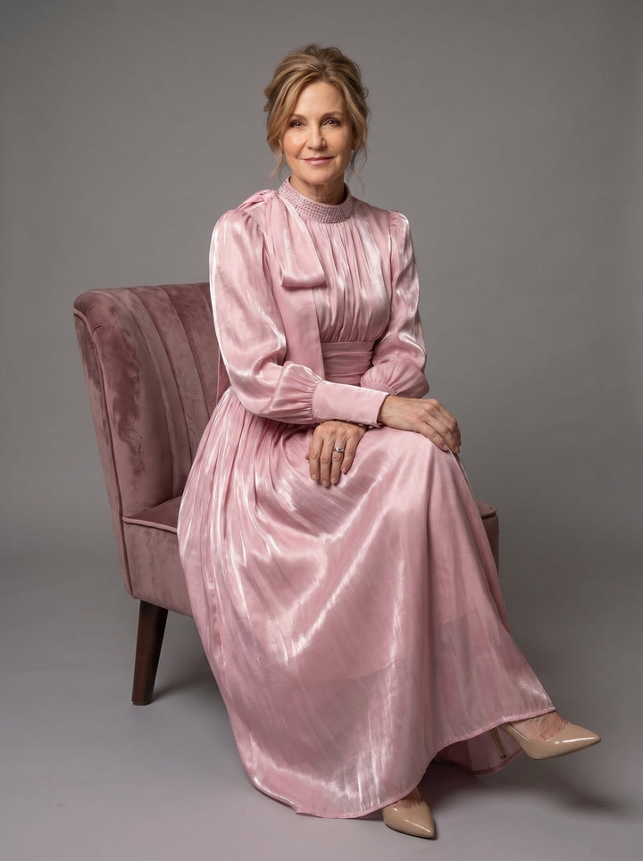 Adelaide | Pleated Belted Maxi Dress