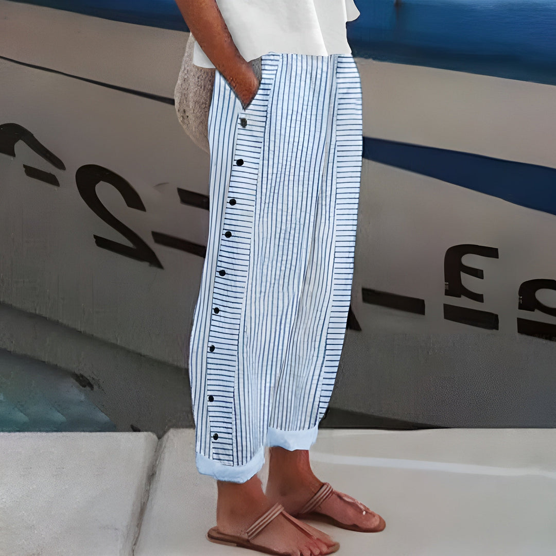 Sandrine | Striped Cotton Trousers