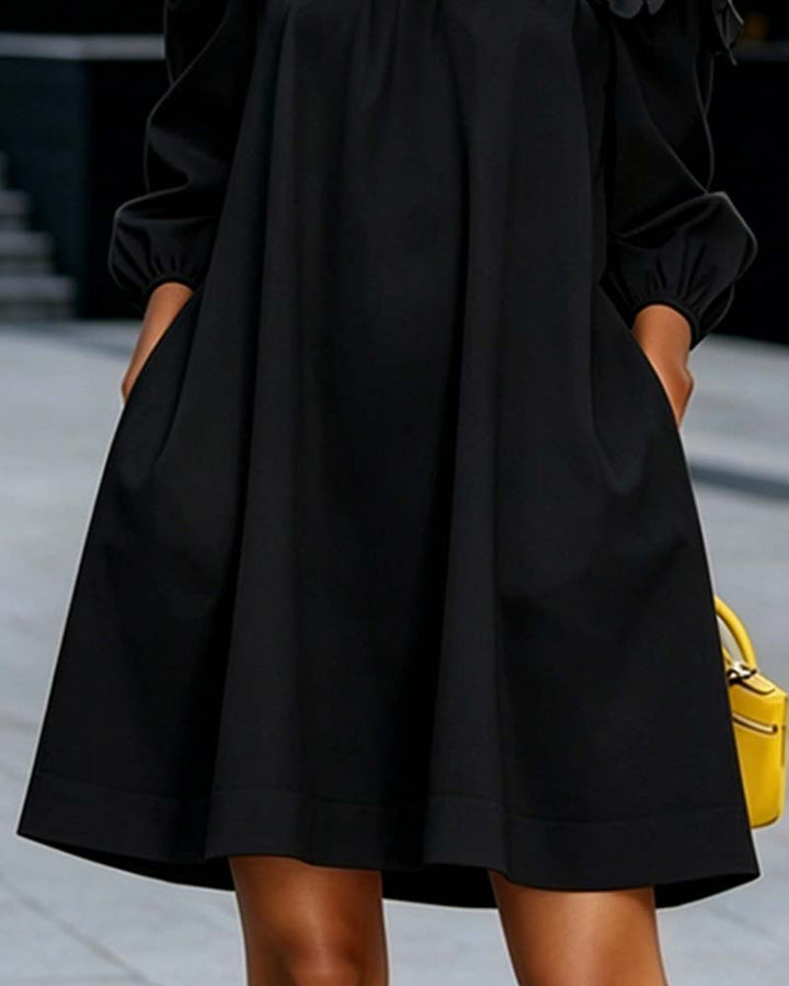 Rhoda | Off-Shoulder Floral Appliqué Dress