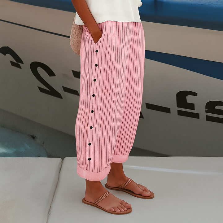 Sandrine | Striped Cotton Trousers