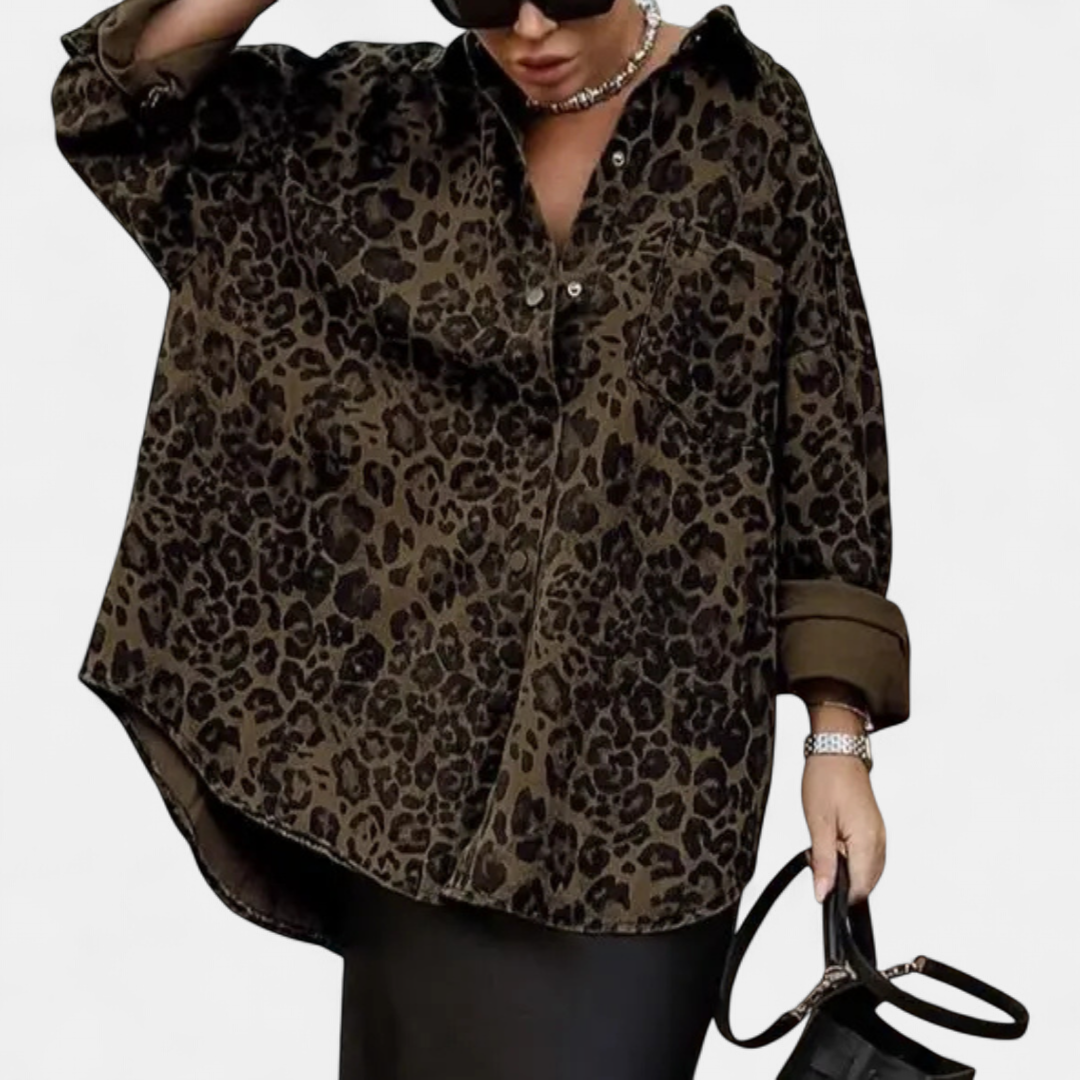 Nora | Vintage Leopard Print Blouse