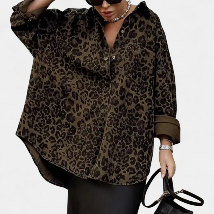 Nora | Vintage Leopard Print Blouse
