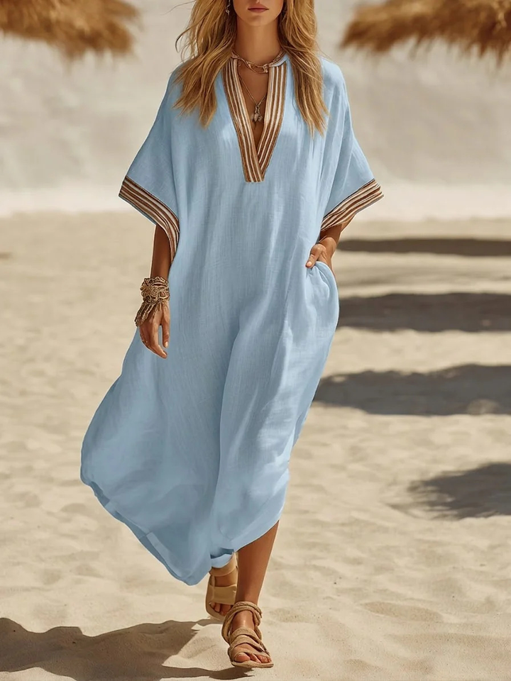 Winifred | Braid Trim Kaftan Dress