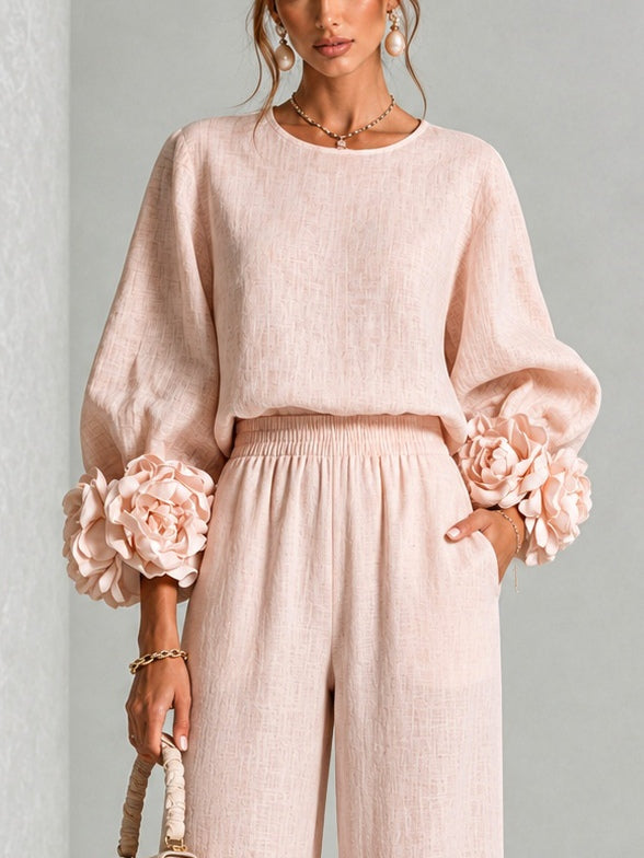 Yolanda | Ruffle Cuff Two-Piece Set