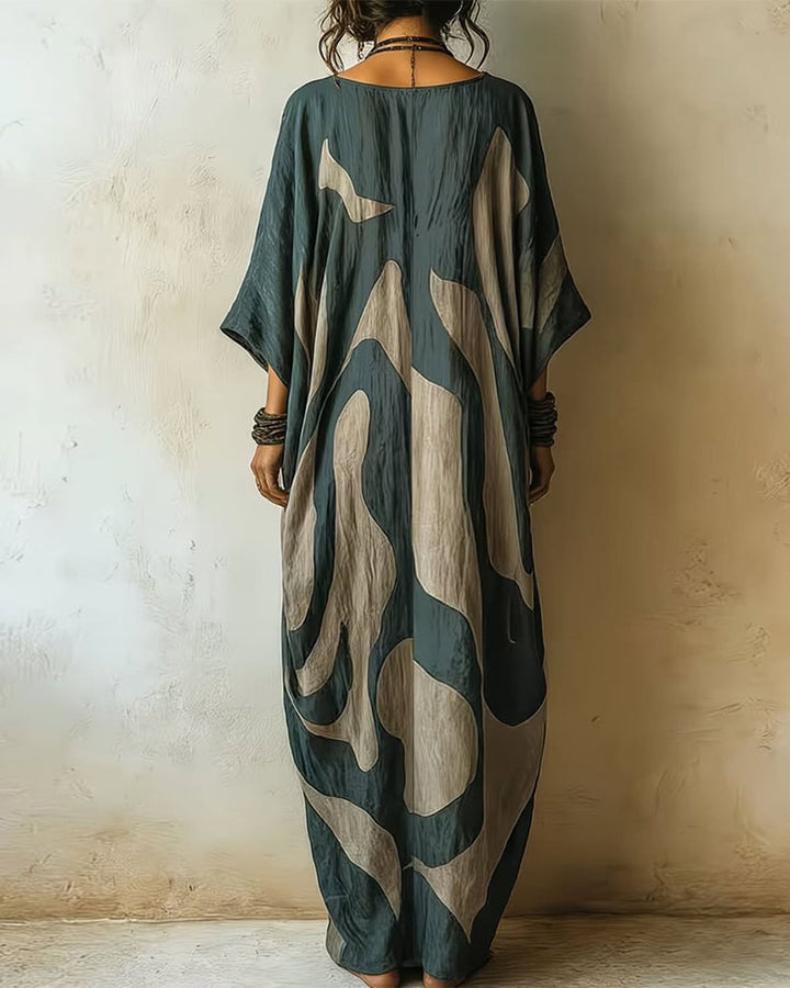 Frieda | Abstract Print Kaftan Maxi Dress