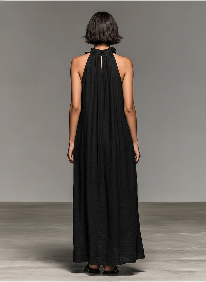Jeanette | Ruffle Trim Maxi Dress