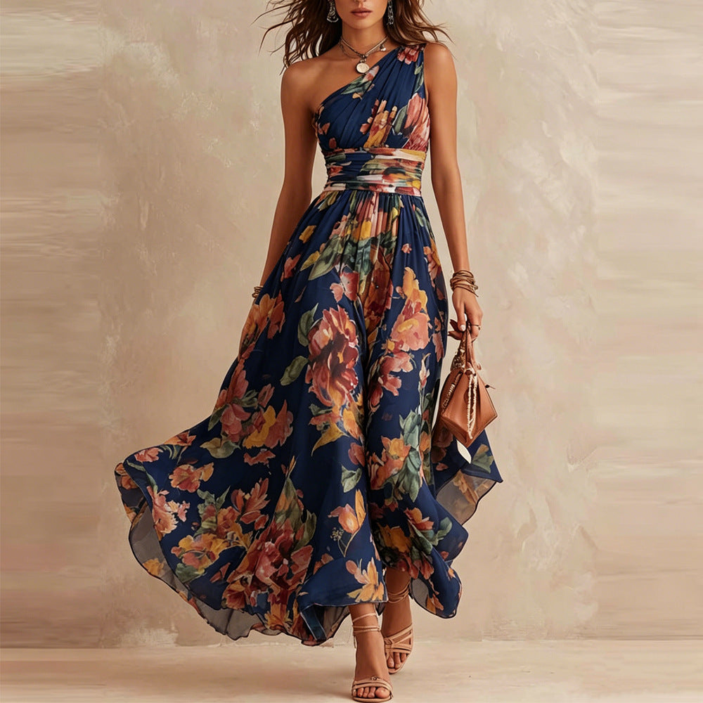 June | One-Shoulder Floral Maxi Dress