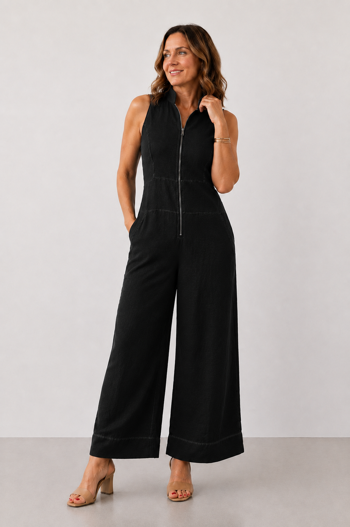 Lavinia | Zip-Front Wide-Leg Jumpsuit