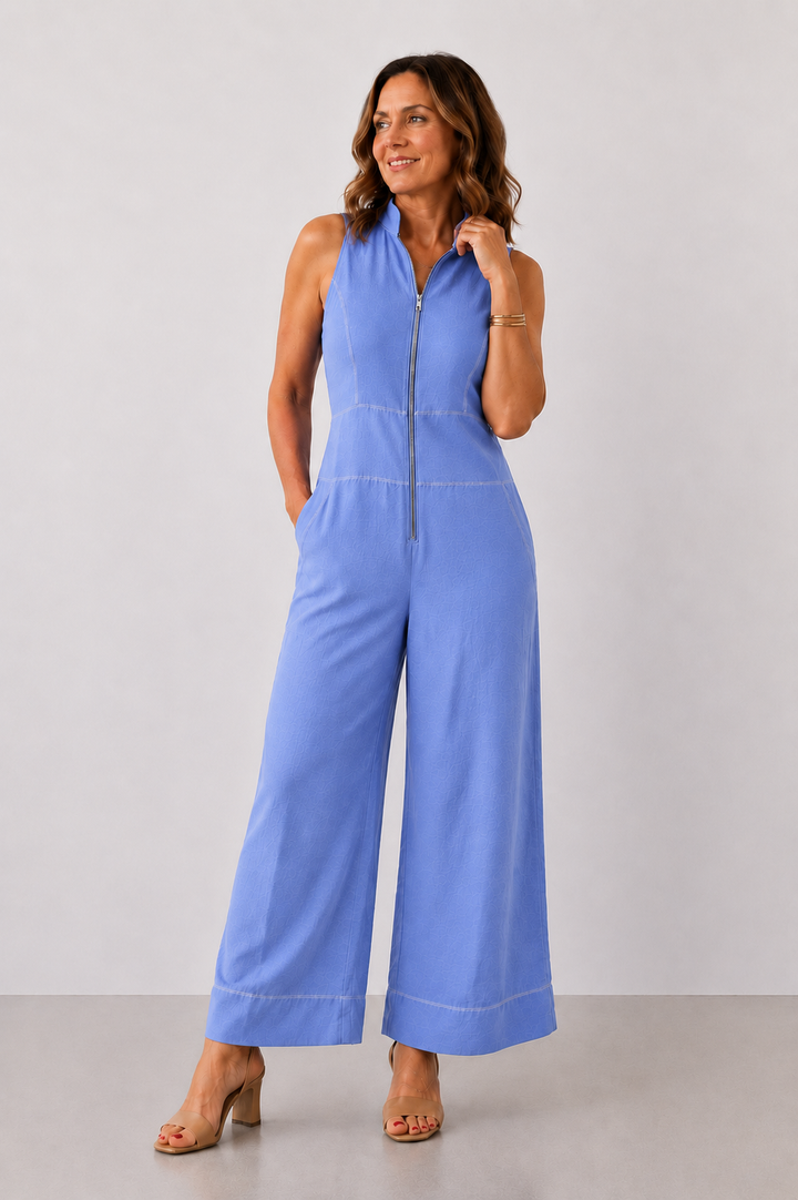 Lavinia | Zip-Front Wide-Leg Jumpsuit
