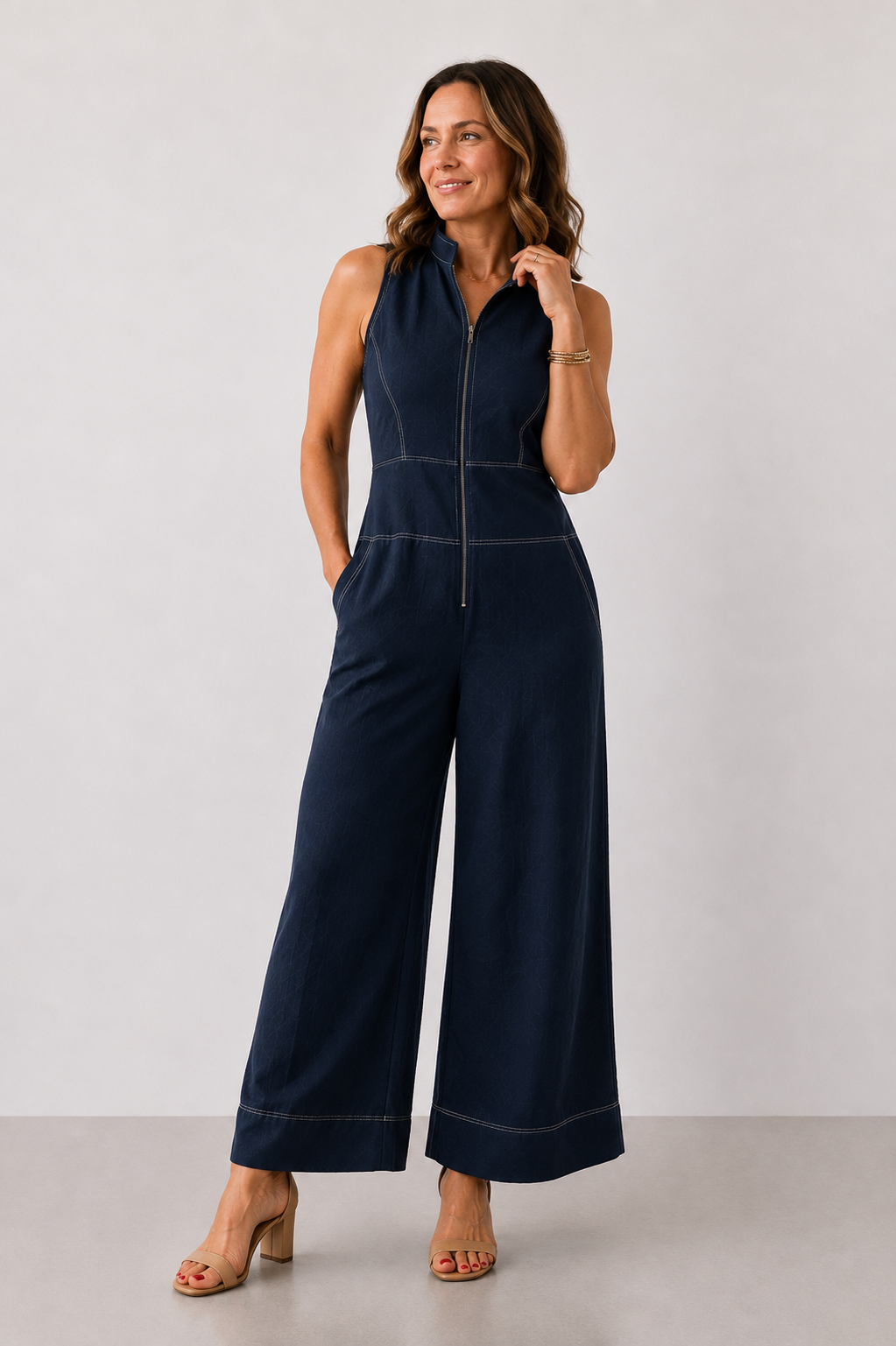 Lavinia | Zip-Front Wide-Leg Jumpsuit