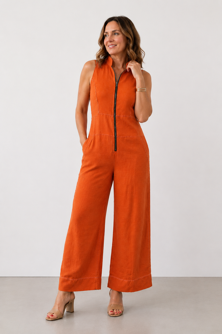 Lavinia | Zip-Front Wide-Leg Jumpsuit