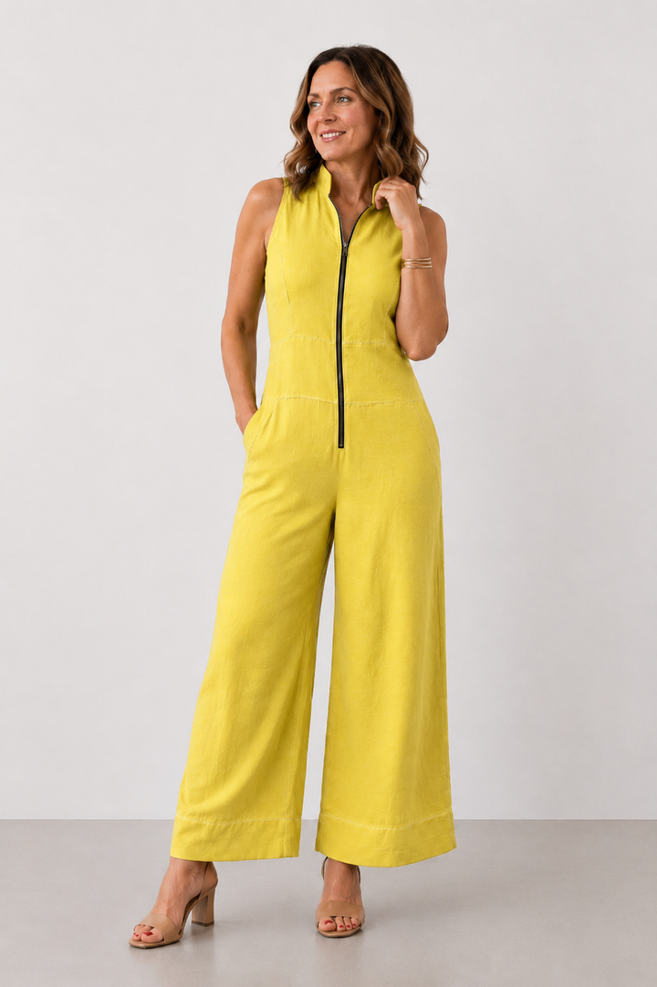 Lavinia | Zip-Front Wide-Leg Jumpsuit
